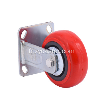 Roulette rigide en PVC robuste de 5 po, rouge